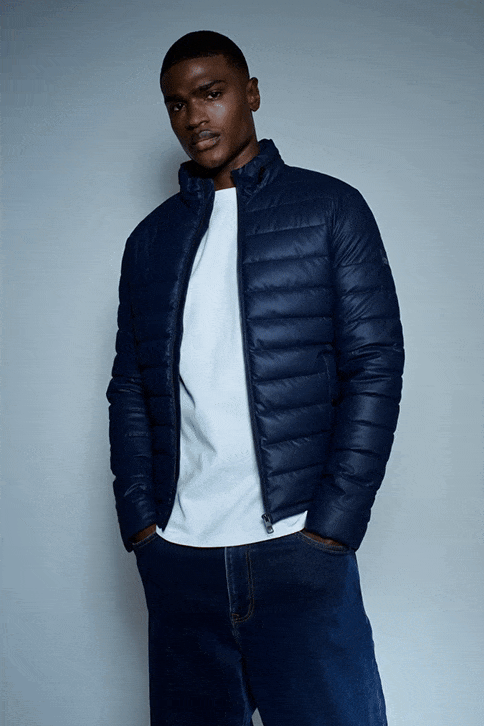 PUFFER JACKET LEATHER EFFECT
