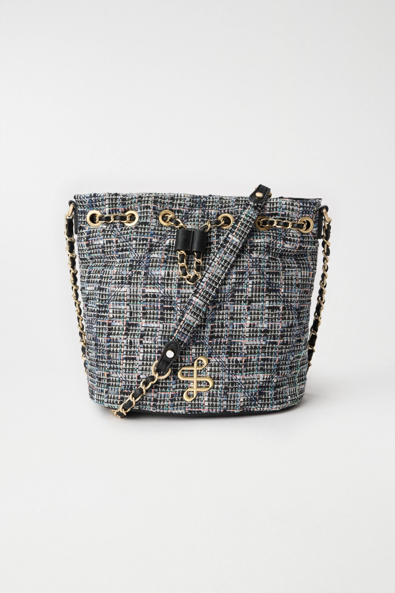 Tweed bucket bag sale