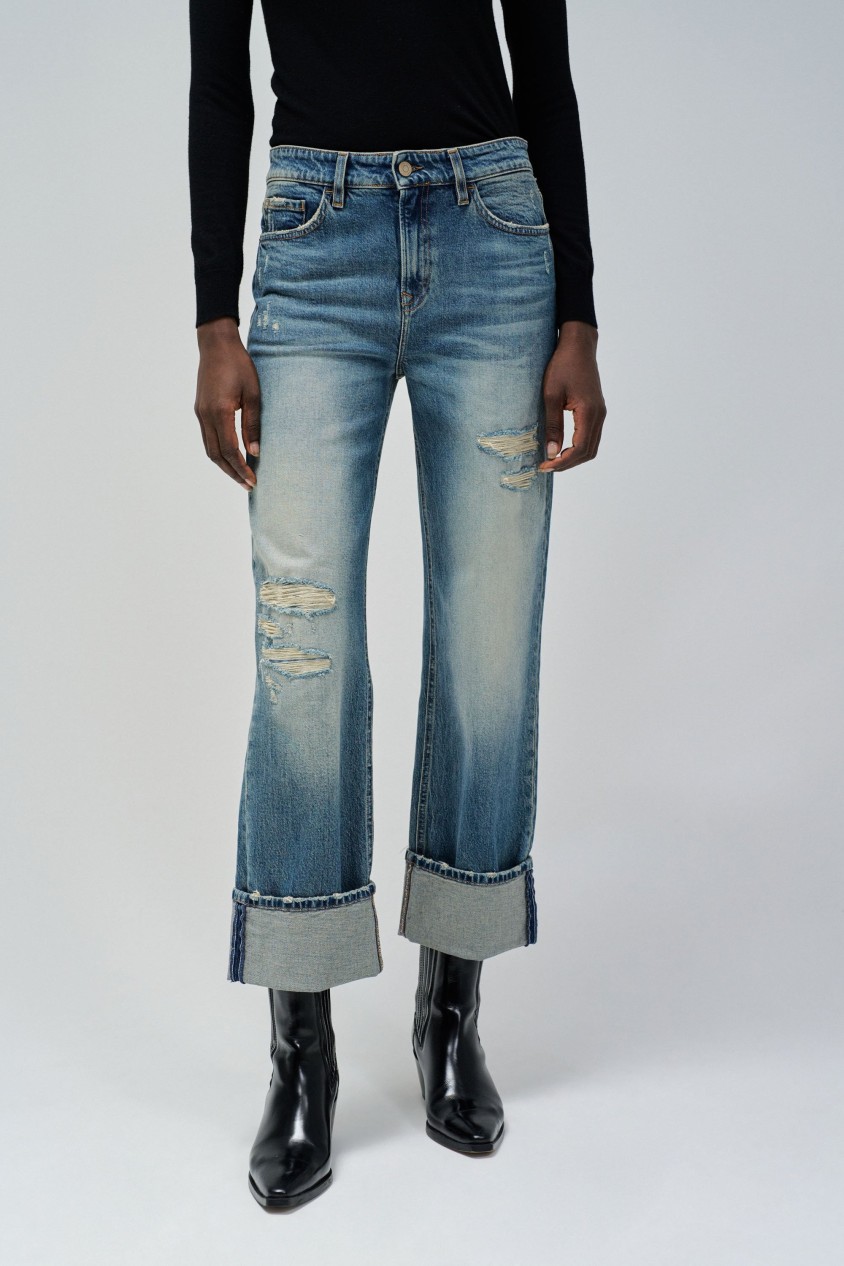 JEANS TRUE DROIT AVEC DCHIRURES