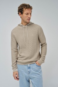 HOODIE WITH TEXTURED EFFECT