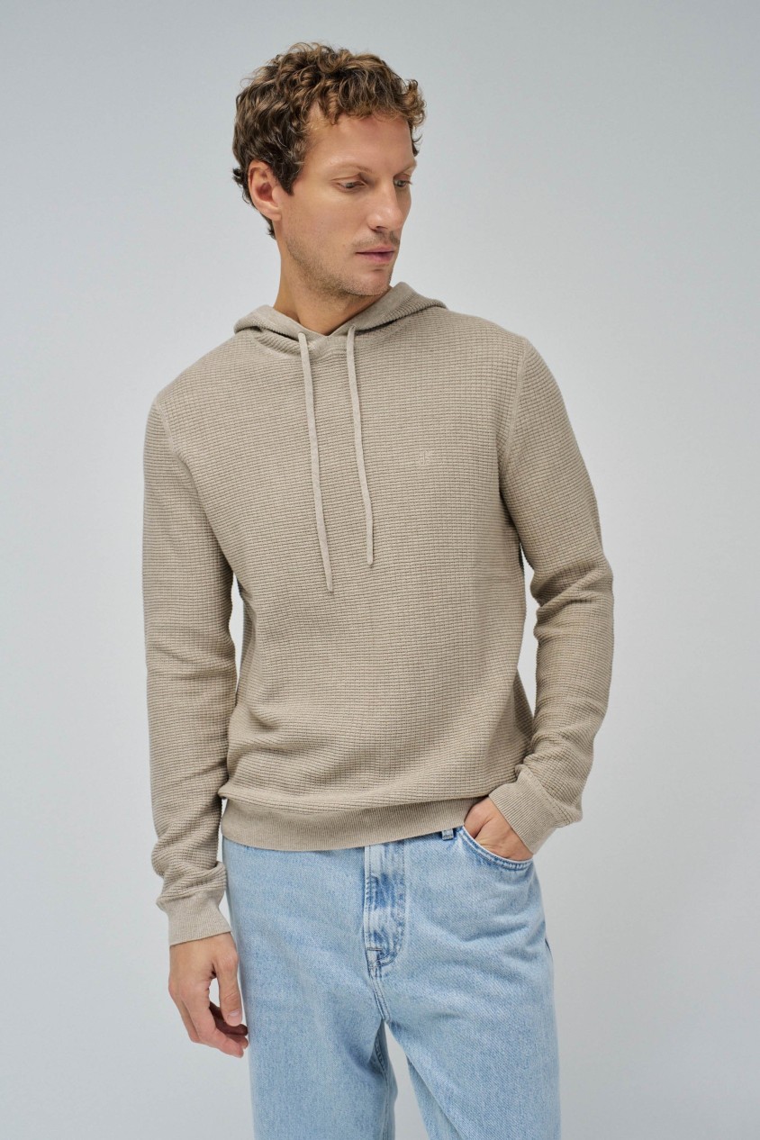HOODIE WITH TEXTURED EFFECT
