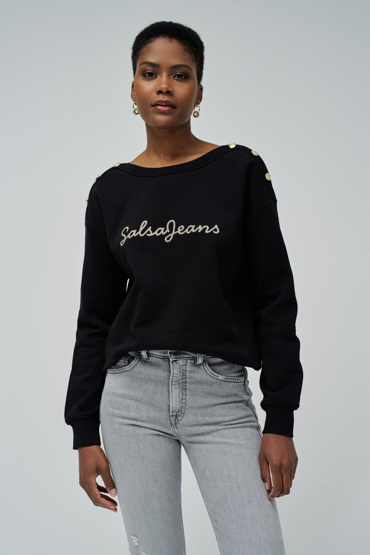 SWEATSHIRT DE FELPA COM BRANDING