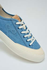 DENIM AND LEATHER TRAINERS