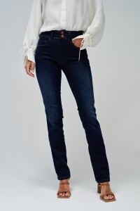 DARK WASH SLIM LEG SECRET PUSH IN JEANS