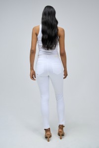 FAITH PUSH IN CROPPED IN COLOURED FABRIC JEANS
