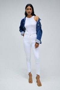 FAITH PUSH IN CROPPED IN COLOURED FABRIC JEANS