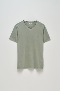 T-SHIRT EN COTON AVEC TEINTURE ET MARQUAGE
