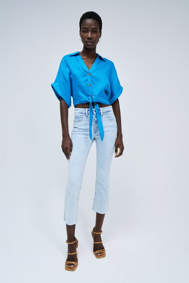 FAITH PUSH IN CROPPED FLARE JEANS