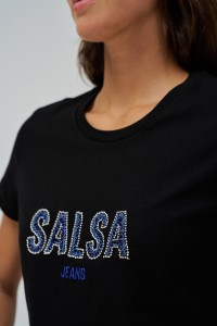T-SHIRT WITH SALSA LOGO AND BEADS