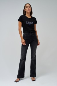 T-SHIRT WITH SALSA LOGO AND BEADS