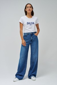 T-SHIRT WITH SALSA LOGO AND BEADS