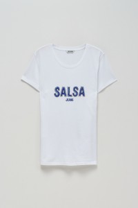 T-SHIRT WITH SALSA LOGO AND BEADS