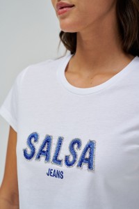 T-SHIRT WITH SALSA LOGO AND BEADS