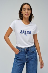T-SHIRT WITH SALSA LOGO AND BEADS