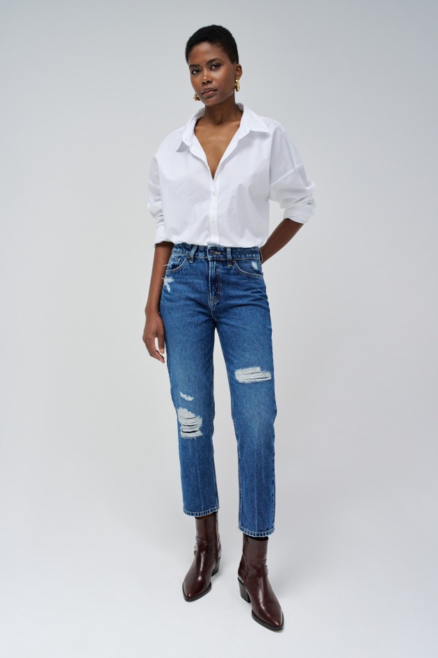 TRUE WITH RIPS JEANS