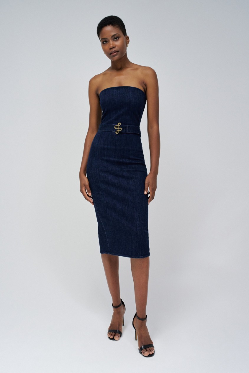 DENIM DRESS WITH BELT