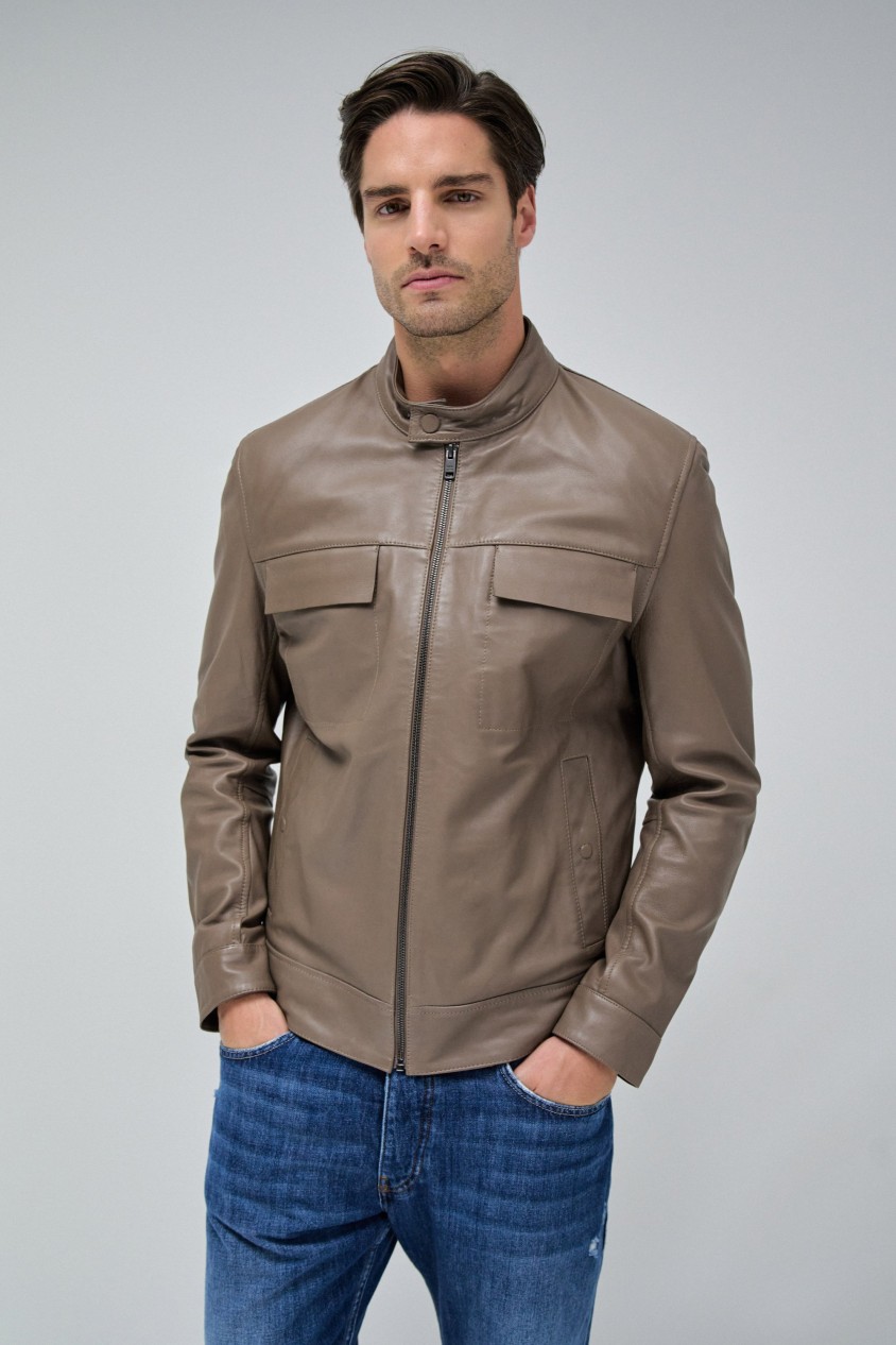 VESTE BIKER EN CUIR
