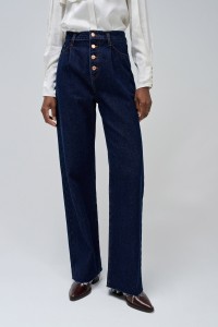 TRUE WITH WIDE LEG AND UNDONE HEM JEANS