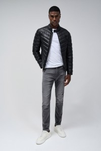 PADDED TRENCH COAT IN LEATHER EFFECT