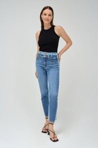 FAITH PUSH IN DOUBLE WAIST JEANS