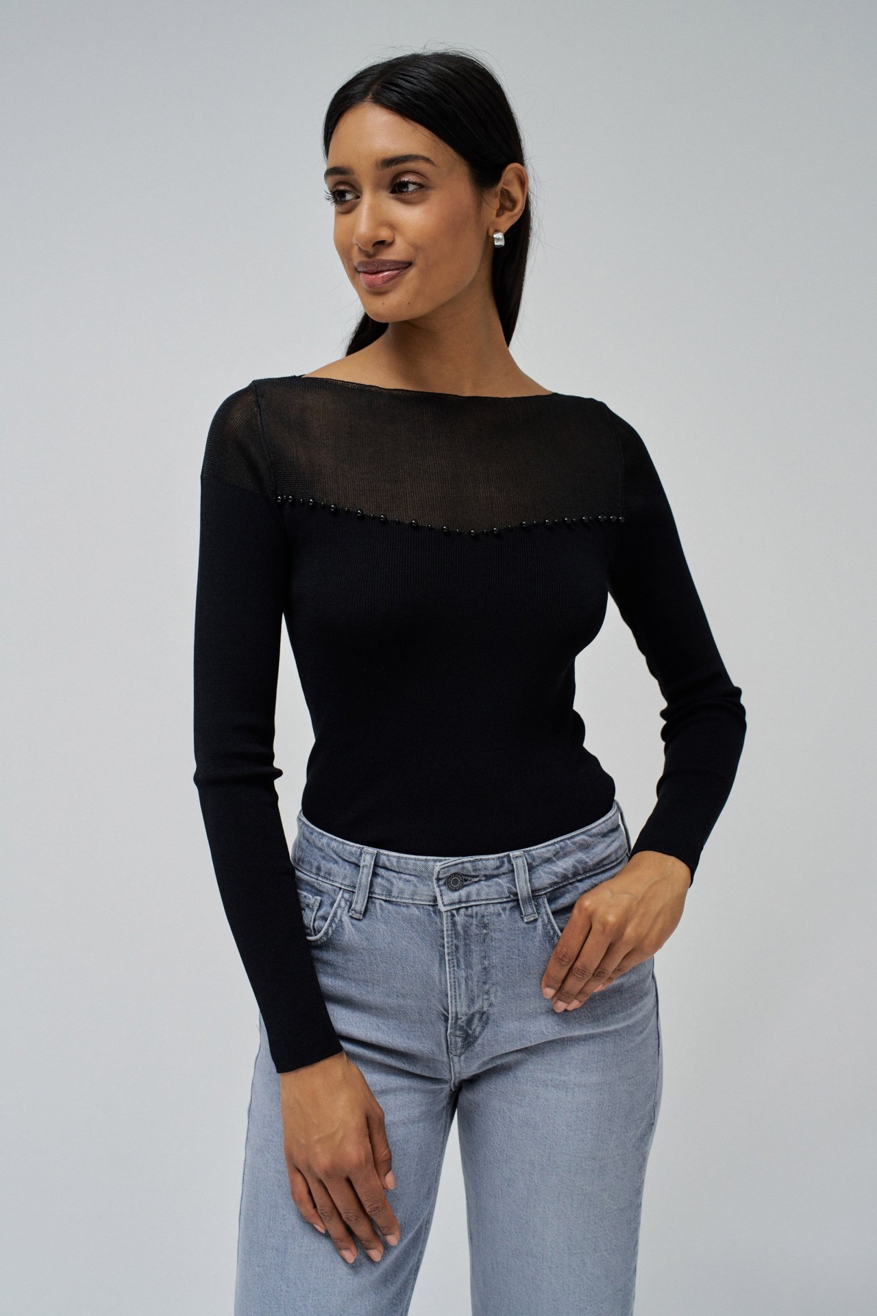 TULLE SWEATER WITH TOP