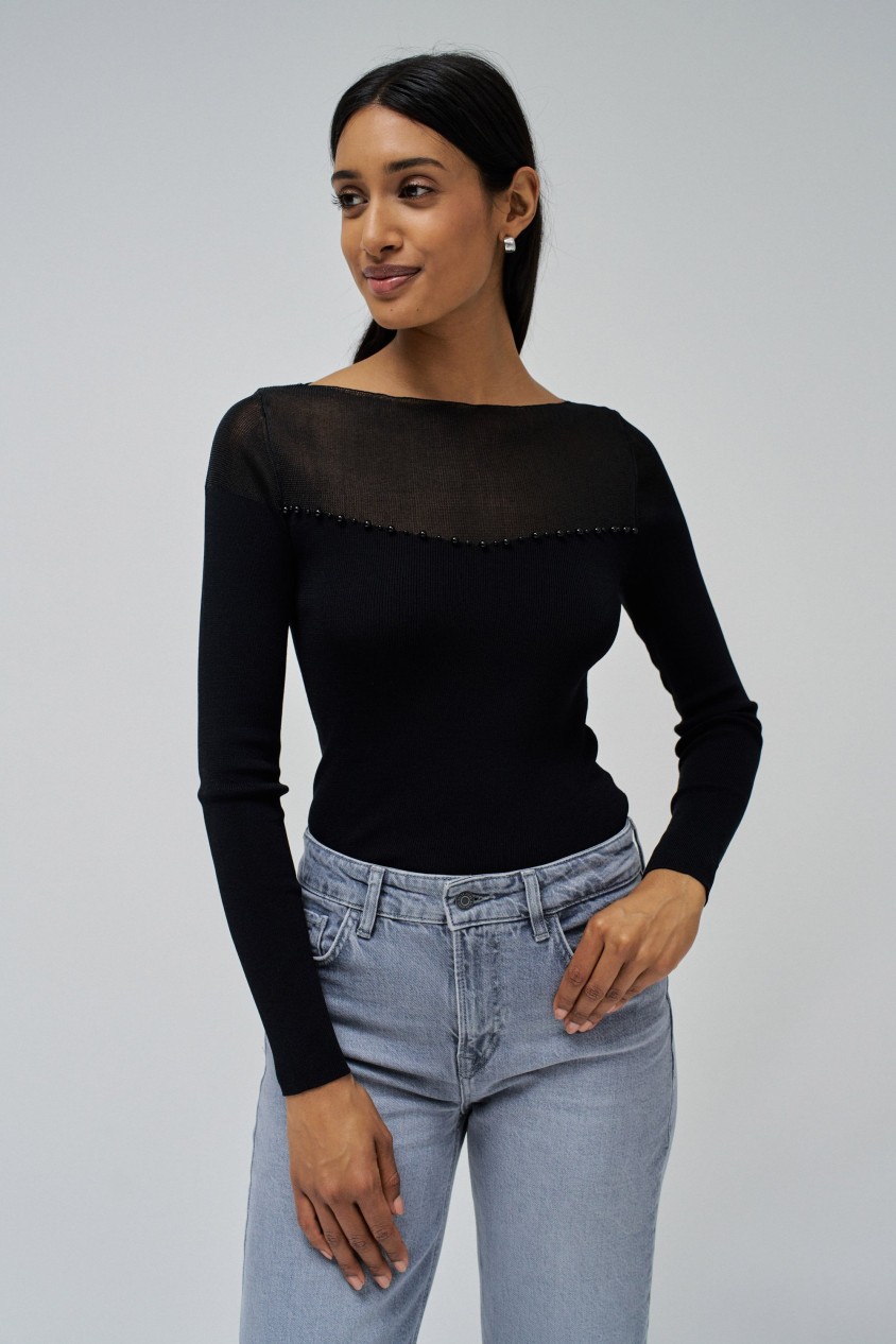 TULLE SWEATER WITH TOP