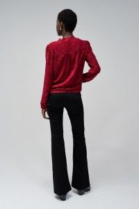 FLORAL JACQUARD BLOUSE