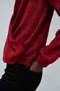 FLORAL JACQUARD BLOUSE