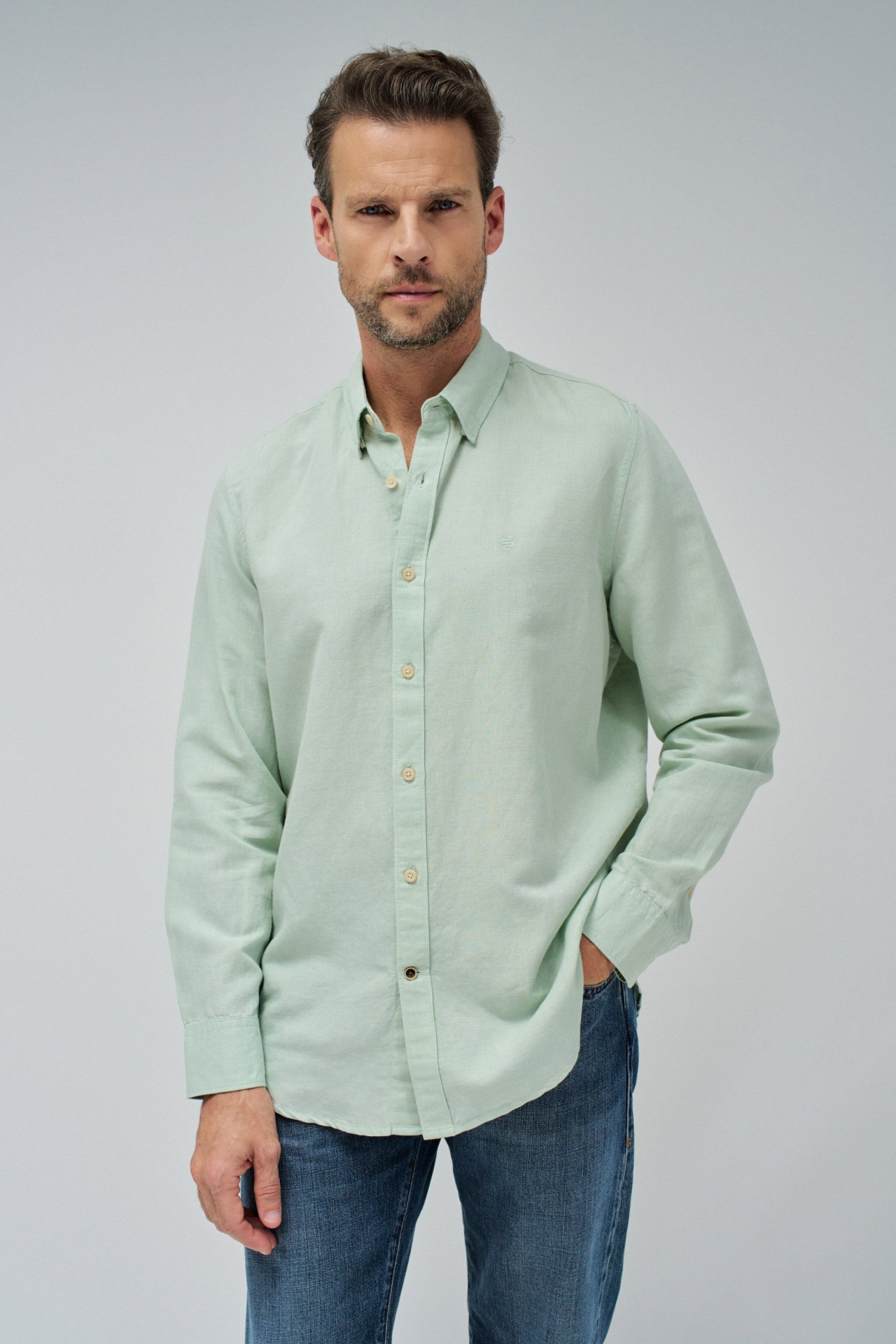 LINE MIXED SHIRT