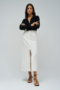 TRUE MIDI DENIM SKIRT