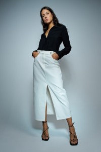 TRUE MIDI DENIM SKIRT