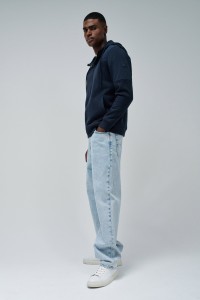 COAT WITH MIXED MATERIALS