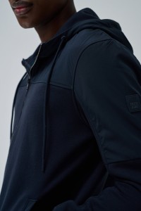 COAT WITH MIXED MATERIALS