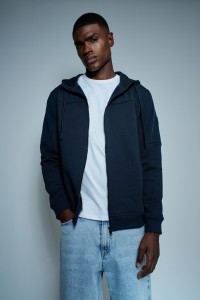 COAT WITH MIXED MATERIALS