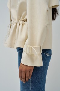 SUEDE-EFFECT WATERPROOF PARKA