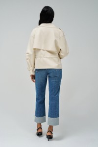 SUEDE-EFFECT WATERPROOF PARKA