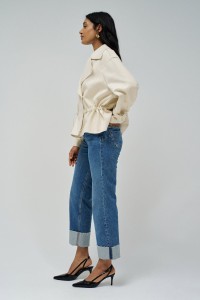 SUEDE-EFFECT WATERPROOF PARKA