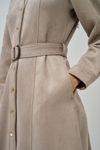 SHIRT DRESS IN SUEDE