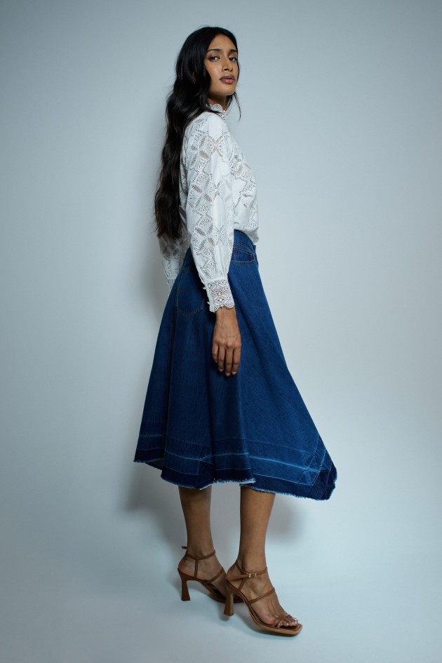 TRUE SKIRT IN LIGHTDENIM