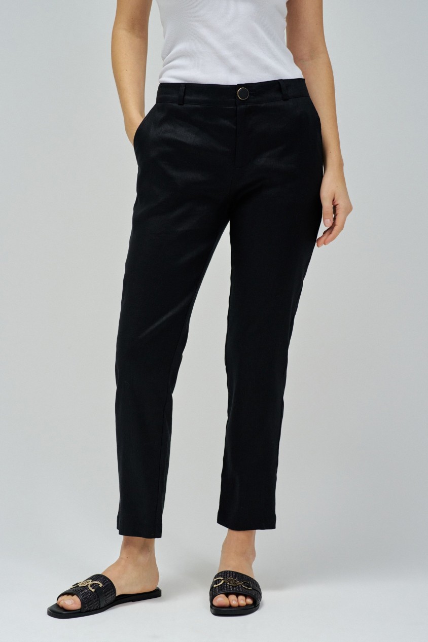 LINEN CHINO TROUSERS