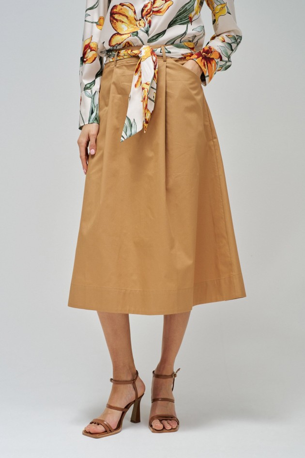 FALDA MIDI EN TELA