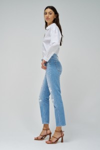 JEANS TRUE CROPPED SLIM COM ROTOS