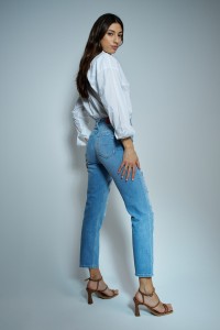 JEANS TRUE CROPPED SLIM COM ROTOS