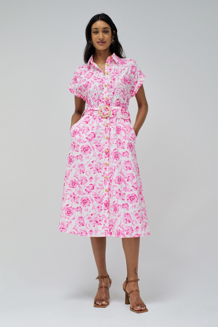 SHIRT DRESS IN BRODERIE ANGLAISE