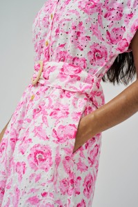 ROBE CHEMISIER AVEC BRODERIE ANGLAISE