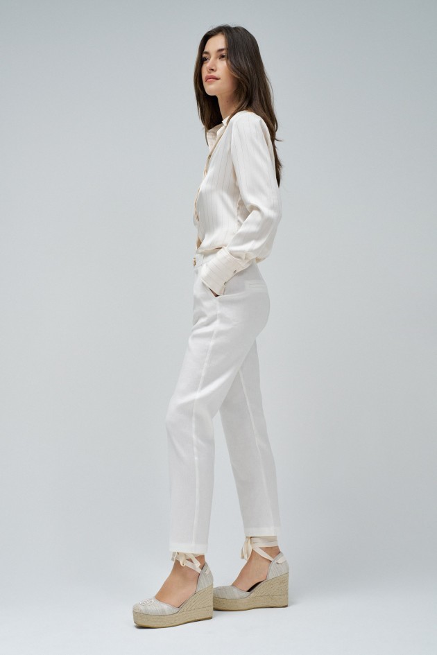 LINEN CHINO TROUSERS