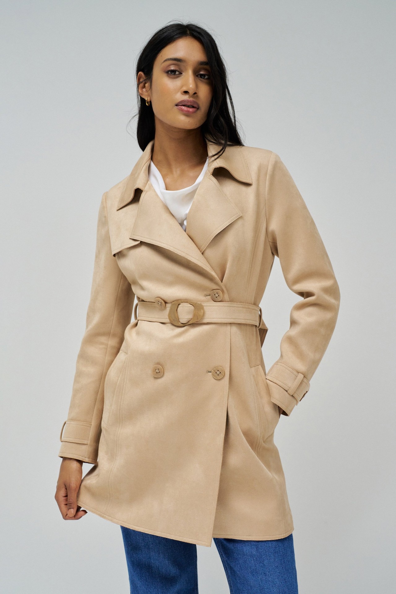 TRENCH COAT EM SUEDE
