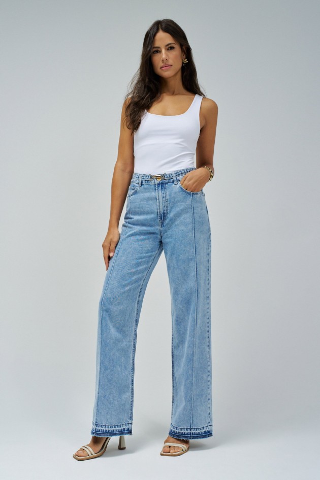 WIDE LEG LIGHTDENIM JEANS