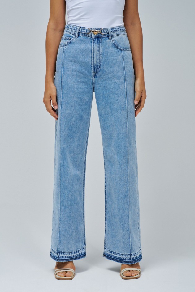 WIDE LEG LIGHTDENIM JEANS
