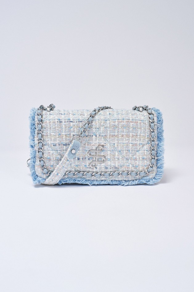 TWEED BAG WITH CHAIN